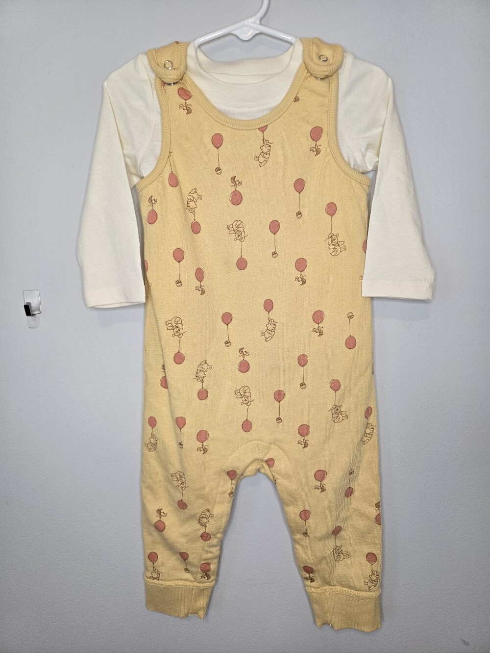 Hanna Andersson Winnie the Pooh Long Sleeve T-Shirt & French Terry Overalls Set